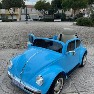 Coche VW Beetle escarabajo retro 12V, clasico, celeste, RCmando parental -  INDA188-JE1818